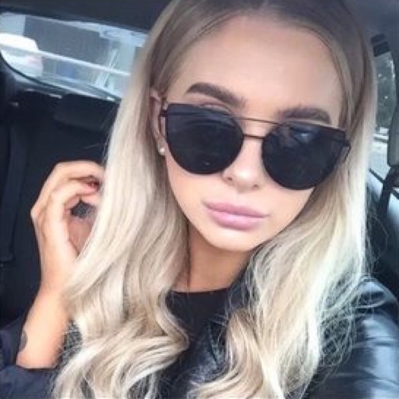 Blackout Cat Eye Statement Aviator Sunglasses - Picture 5 of 5